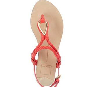 Like new Dolce Vita coral leather Braided Sandals simply gorgeous!
